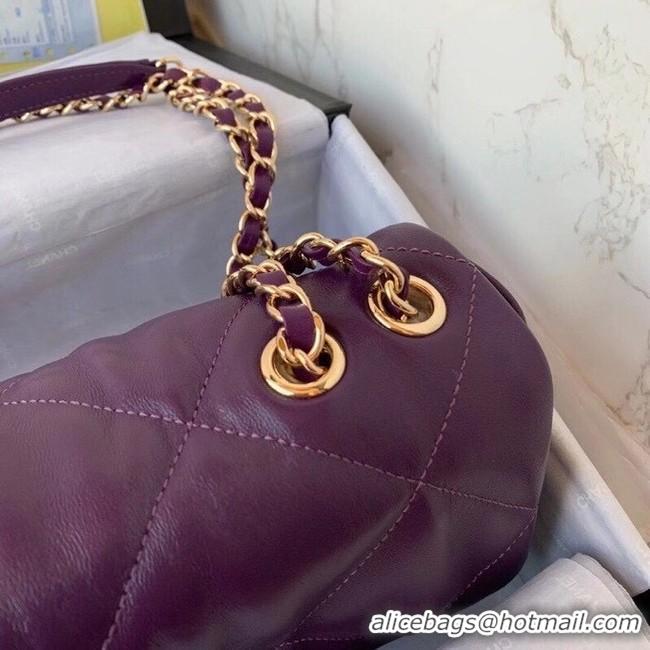 Top Quality Chanel flap bag Calfskin & Gold-Tone Metal AS2231 purple