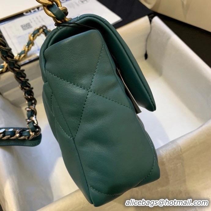 Unique Discount Chanel 19 flap bag AS1160 drak green