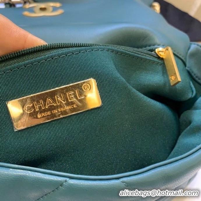 Unique Discount Chanel 19 flap bag AS1160 drak green