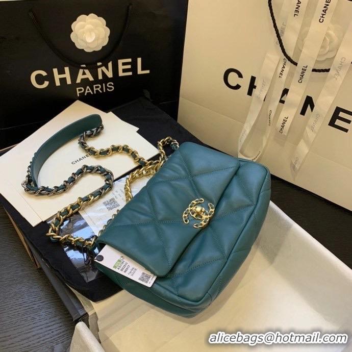 Unique Discount Chanel 19 flap bag AS1160 drak green