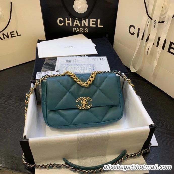 Unique Discount Chanel 19 flap bag AS1160 drak green