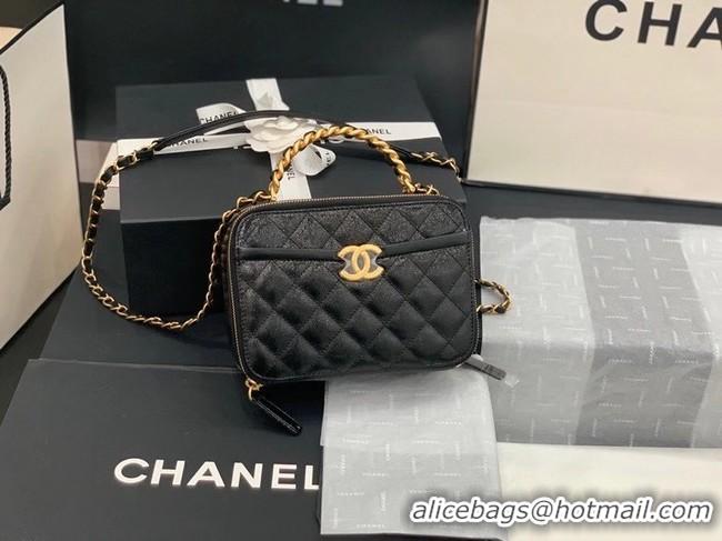 New Fashion Chanel small tote bag Sheepskin & Gold-Tone Metal AS2178 black