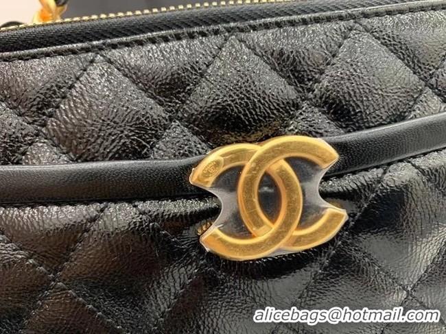 New Fashion Chanel small tote bag Sheepskin & Gold-Tone Metal AS2178 black