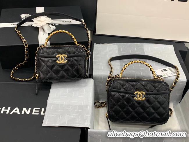 New Fashion Chanel small tote bag Sheepskin & Gold-Tone Metal AS2178 black