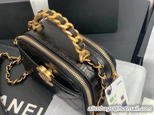 Most Popular Chanel minil tote bag Sheepskin & Gold-Tone Metal AS2179 black