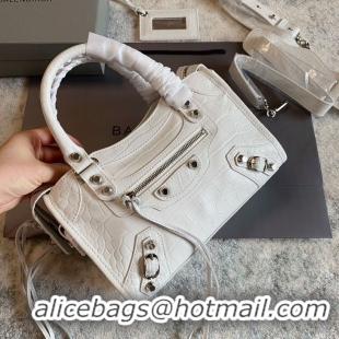 Top Grade Balenciaga Classic Crocodile Leather Bag B300296 white