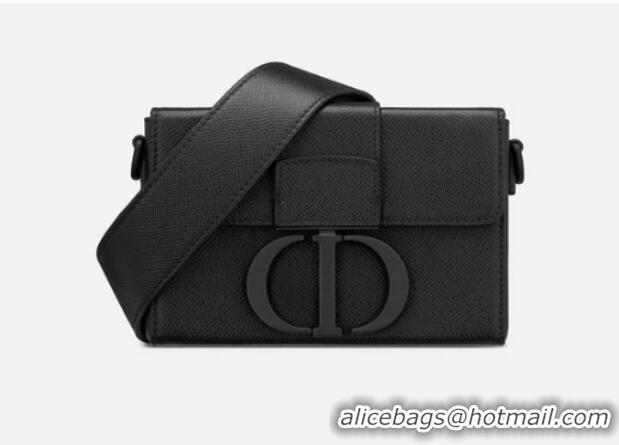 Low Cost DIOR 30 MONTAIGNE BOX BAG Black Ultramatte Grained Calfskin M9204S