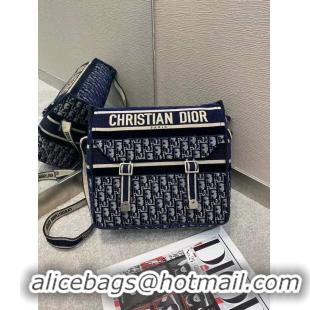 Best Price Dior Oblique Embroidery DIORCAMP BAG M1291 Blue