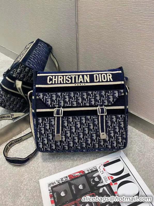 Best Price Dior Oblique Embroidery DIORCAMP BAG M1291 Blue