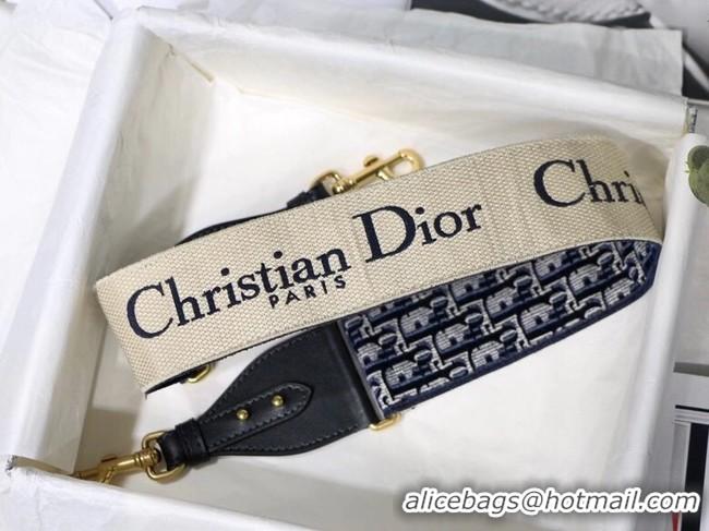 Popular Style Dior Oblique Embroidered Velvet SHOULDER STRAP S8540CWVF Blue