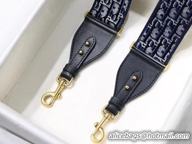 Popular Style Dior Oblique Embroidered Velvet SHOULDER STRAP S8540CWVF Blue