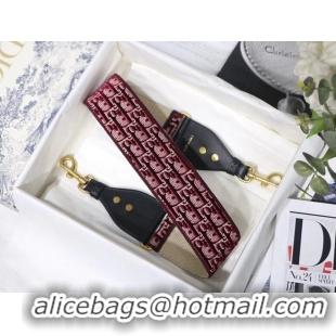 Well Crafted Dior Oblique Embroidered Velvet SHOULDER STRAP S8540CWVF-3 Burgundy