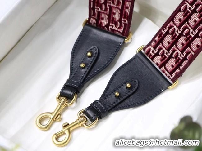 Well Crafted Dior Oblique Embroidered Velvet SHOULDER STRAP S8540CWVF-3 Burgundy