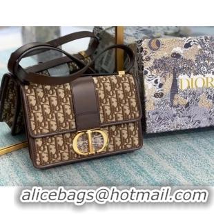 Buy Luxury DIOR BOOK TOTE SMALL Oblique Embroidered M1296ZW Brown