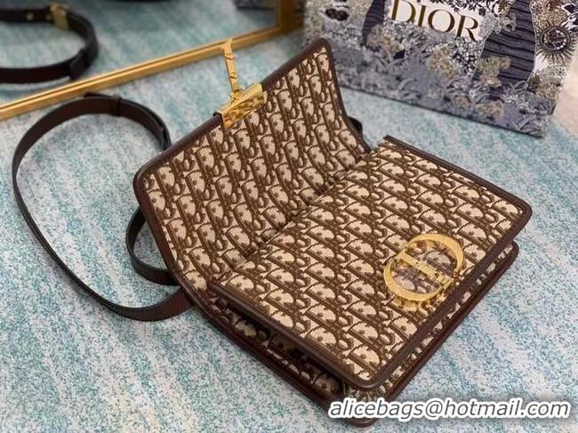 Buy Luxury DIOR BOOK TOTE SMALL Oblique Embroidered M1296ZW Brown