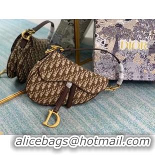 Grade Promotional SADDLE BAG Dior Oblique Embroidered M1297ZW Brown