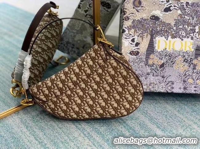 Grade Promotional SADDLE BAG Dior Oblique Embroidered M1297ZW Brown