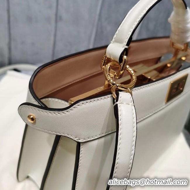 Unique Discount Fendi PEEKABOO ISEEU EAST-WEST leather bag 8BN323A white