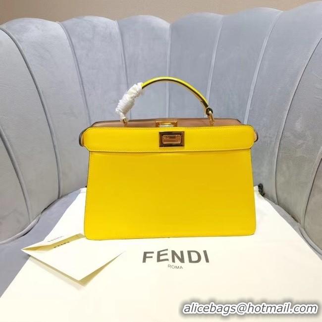 Buy Discount Fendi PEEKABOO ISEEU EAST-WEST leather bag 8BN323A yellow