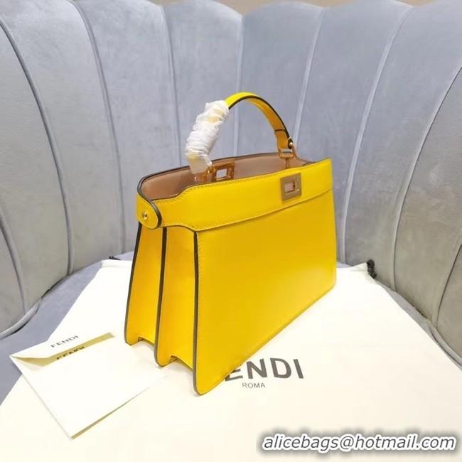 Buy Discount Fendi PEEKABOO ISEEU EAST-WEST leather bag 8BN323A yellow