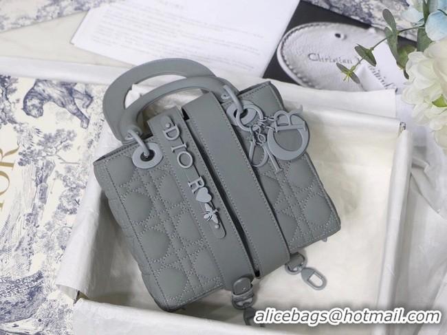 Pretty Style LADY DIOR MY ABCDIOR BAG Gray Ultramatte Cannage Calfskin M0538SLOI