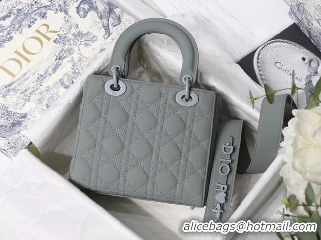 Pretty Style LADY DIOR MY ABCDIOR BAG Gray Ultramatte Cannage Calfskin M0538SLOI