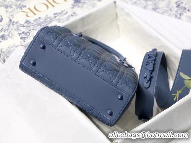 Good Quality LADY DIOR MY ABCDIOR BAG Dark Denim Blue Ultramatte Cannage Calfskin M0538SLOI