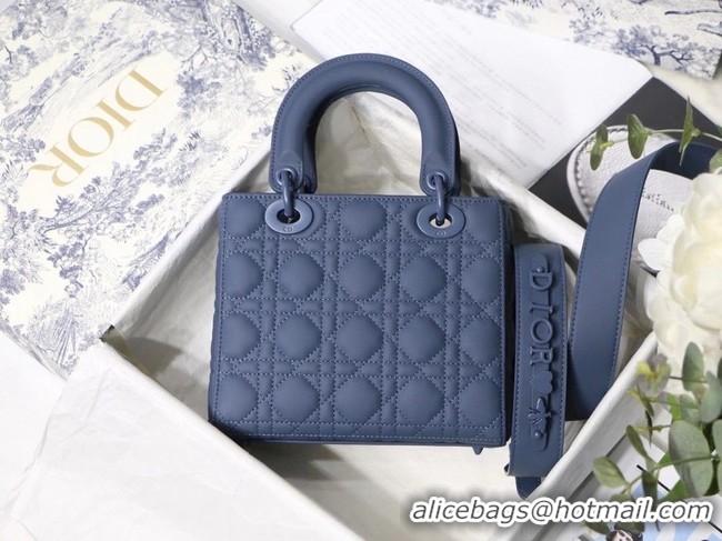 Good Quality LADY DIOR MY ABCDIOR BAG Dark Denim Blue Ultramatte Cannage Calfskin M0538SLOI