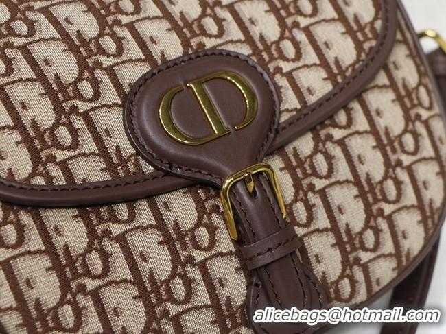 Fashion MEDIUM DIOR BOBBY BAG Brown Dior Oblique Jacquard M9319U