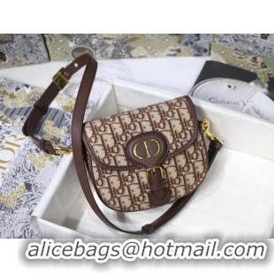 Inexpensive SMALL DIOR BOBBY BAG Brown Dior Oblique Jacquard M9317U