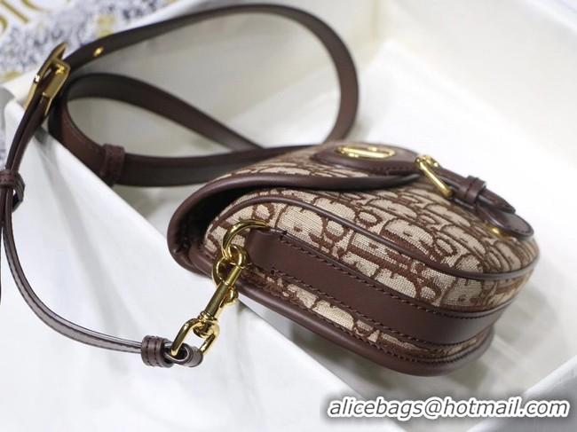 Inexpensive SMALL DIOR BOBBY BAG Brown Dior Oblique Jacquard M9317U