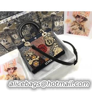 Pretty Style LADY DIOR Pearl and Thread Embroidery cattle leather M0565OSCQ-1