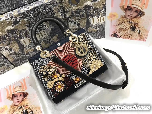 Pretty Style LADY DIOR Pearl and Thread Embroidery cattle leather M0565OSCQ-1