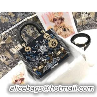 Market Sells LADY DIOR Pearl and Thread Embroidery cattle leather M0565OSCQ-2