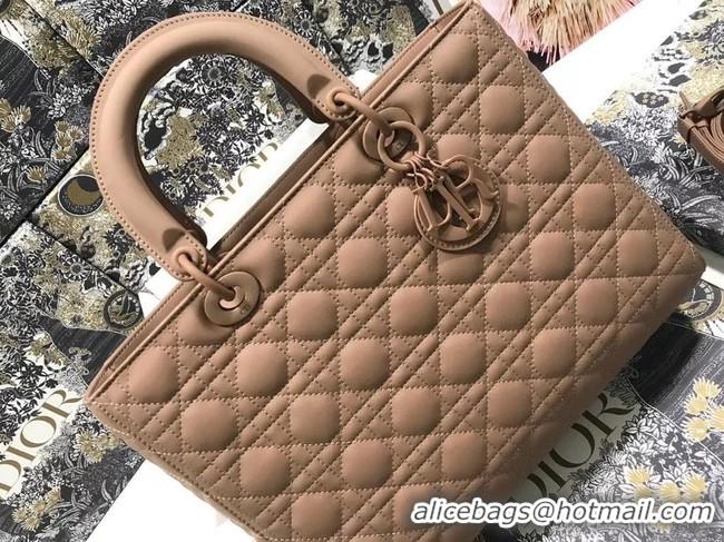 Low Cost LARGE LADY DIOR BAG Blush Ultramatte Cannage Calfskin M0566SL