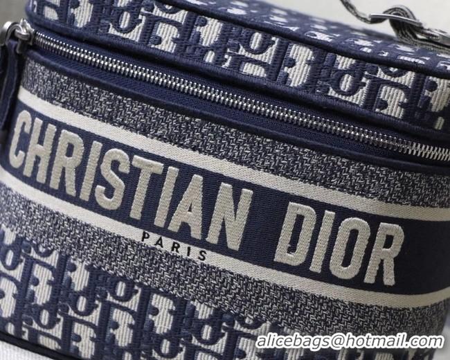 Top Quality DIOR Oblique Jacquard cosmetic bag S5488 Blue