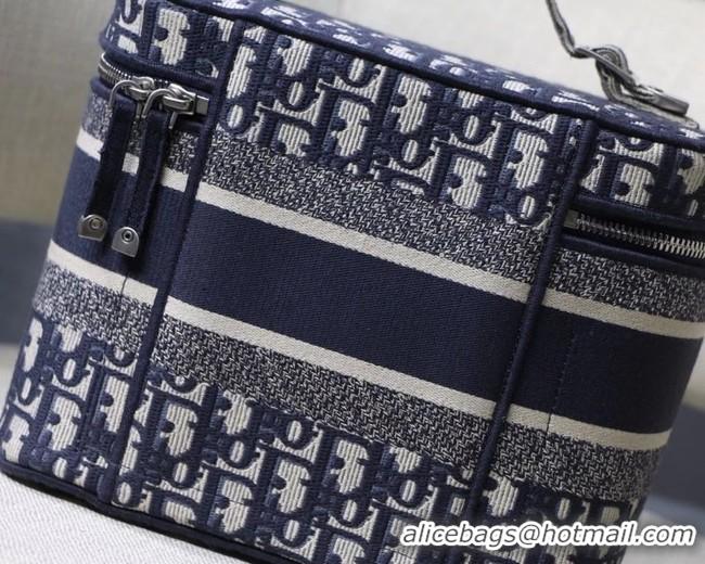 Top Quality DIOR Oblique Jacquard cosmetic bag S5488 Blue