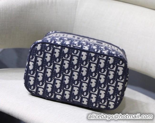 Top Quality DIOR Oblique Jacquard cosmetic bag S5488 Blue