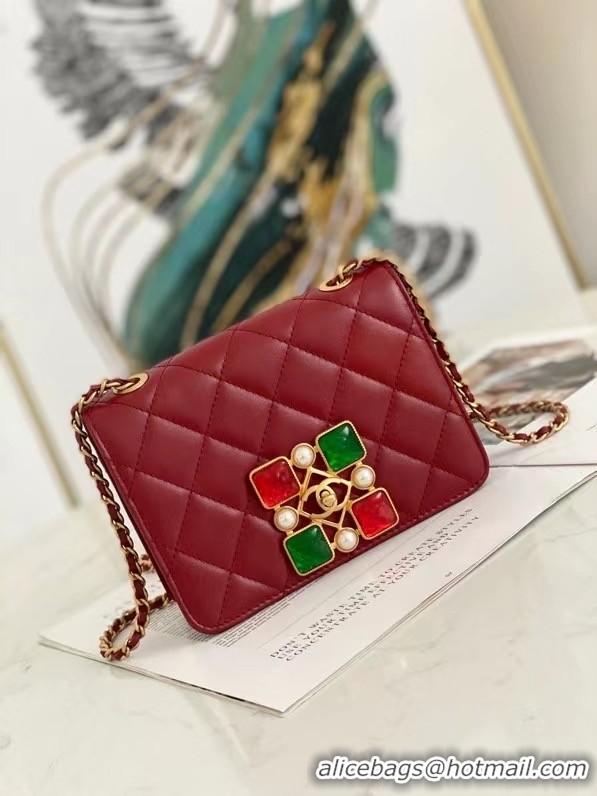 Buy Classic Chanel flap bag AS2259 Burgundy