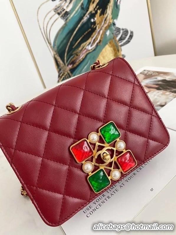 Buy Classic Chanel flap bag AS2259 Burgundy