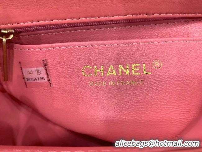 Inexpensive Chanel small tote bag Sheepskin & Gold-Tone Metal AS8816 pink