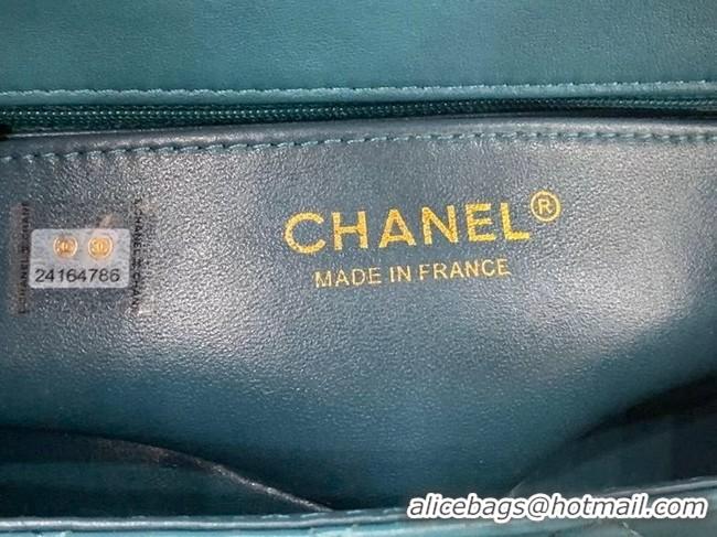 Discount Fashion Chanel small tote bag Sheepskin & Gold-Tone Metal AS8816 blue