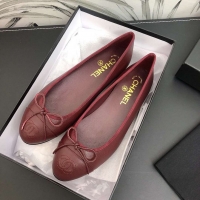 Best Classic Chanel Calf Leather Classic Bow Ballerinas Flats G02819 Brown