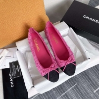 Top Design Chanel Tweed Classic Calfskin Bow Ballerinas Flats G40301 Pink/Black