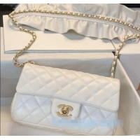 Best Design Chanel Romance Quilted Lambskin Small Flap Bag with ruffled Strap AS2204 White 2020