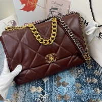 Classic Cheapest Chanel 19 flap bag AS1162 Burgundy