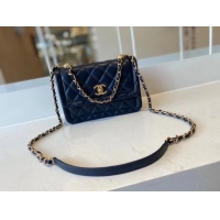 Super Quality Chanel flap bag Calfskin & Gold-Tone Metal AS2055 Royal Blue