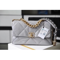 Traditional Discount Chanel 19 flap bag AS1161 grey