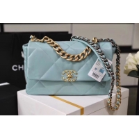 Promotional Chanel 19 flap bag AS1161 light blue