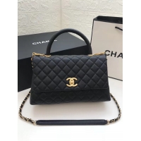 Grade Promotional Chanel flap bag with top handle A92991 black